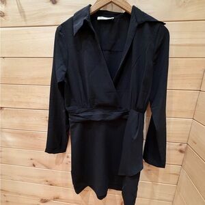 Dex Elegant Black Long Sleeve Dress